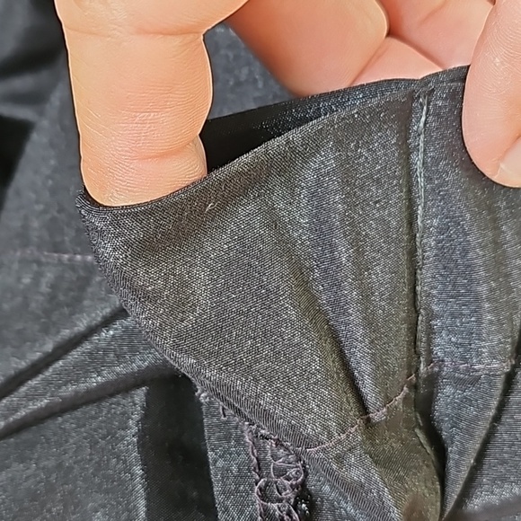 Apt. 9 Shiny Black Button Blouse Tie Waist Ruffle Collar Rayon Blend Size M - Picture 9 of 9